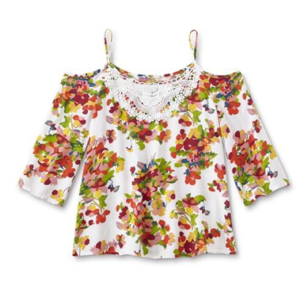 Roebuck & Co. Girls' Cold Shoulder Top - Floral